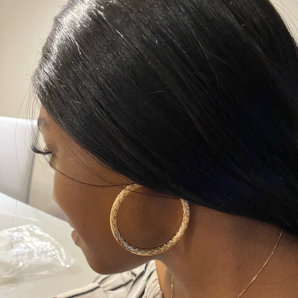 Sale📣📢🔥Hoops earring 18Kt micro gold plated wom